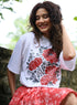 Floral Printed Oversized White T-shirt