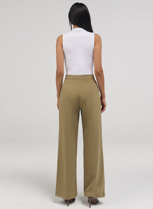 Flared Leg Formal Pant - Dark Beige
