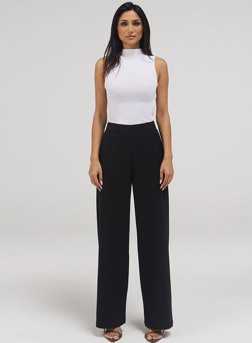 Flared Leg Formal Pant- Jet Black