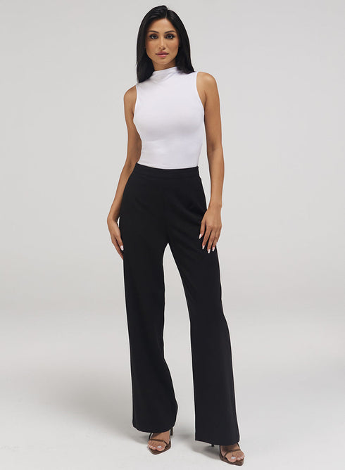 Flared Leg Formal Pant- Jet Black