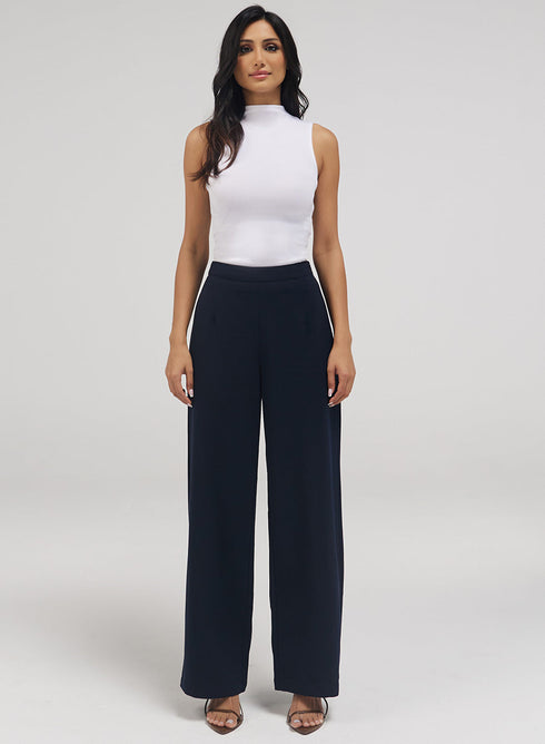 Flared Leg Formal Pant - Navy Blue
