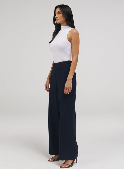 Flared Leg Formal Pant - Navy Blue