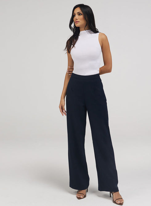 Flared Leg Formal Pant - Navy Blue
