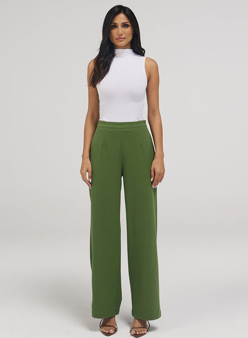Flared Leg Formal Pants - Green