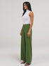 Flared Leg Formal Pants - Green