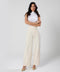 Flared Leg Formal Off White Pant