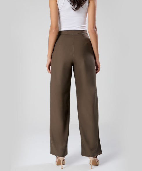 Flared Leg Formal Dark Khaki Pant