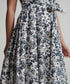 Vneck Printed Waist Tie Dress