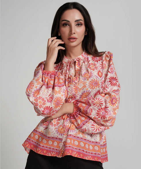 Border Detailed Casual Top