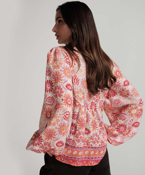 Border Detailed Casual Top