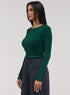 Rib Long Sleeve Top - Dark Green