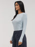 Rib Long Sleeve Top - Pale Blue