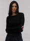 Rib Long Sleeve Top - Black
