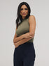 Rib Skinny Top - Khaki Green