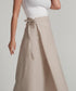 Wrap Cotton Skirt - Beige