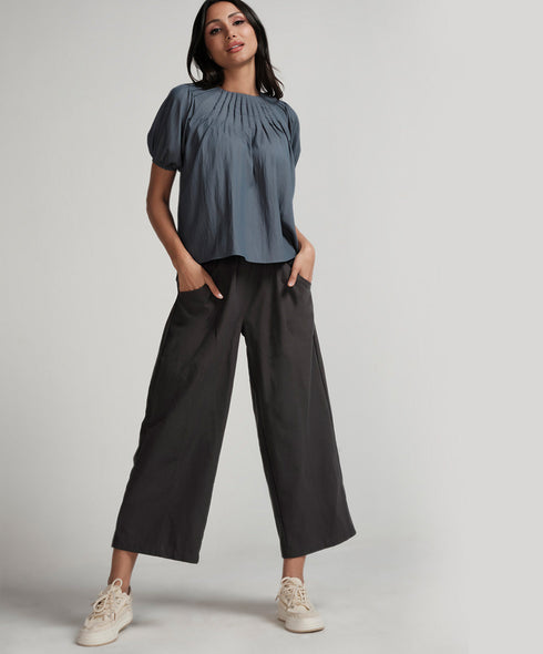 Grey Side Pocket Elasticated Waist Pant