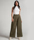 Flared Comfy Side Pocket Green Pant