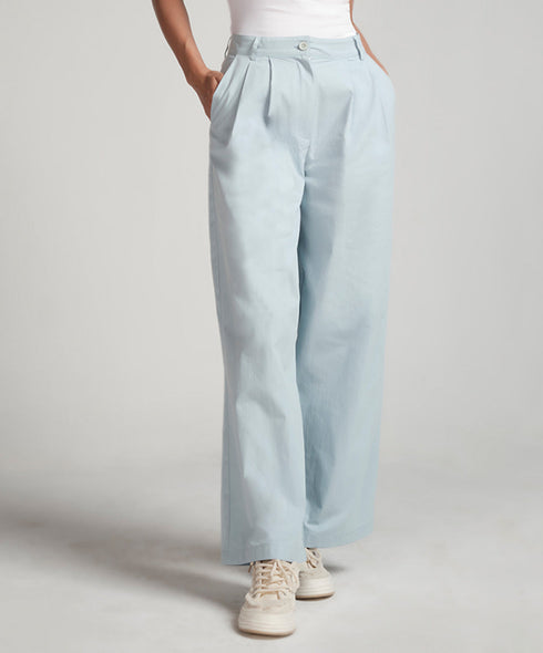 Flared Comfy Side Pocket Blue Pant