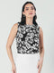 Sleeveless Printed Black & White Shirt
