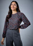 Long Sleeve Round Neck Printed Top