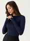 Long Sleeve Ponte Top - Navy Bue