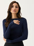 Long Sleeve Ponte Top - Navy Bue