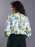 Yellow Floral Elastic Sleeve Top