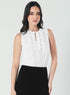 Frill And Pintuck Detailed Off-White Top