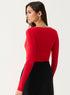 Long Sleeve Ponte Top - RED
