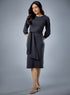 Waist Tie Ponte Bodycon Dress
