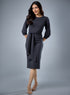 Waist Tie Ponte Bodycon Dress