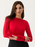 Long Sleeve Ponte Top - RED
