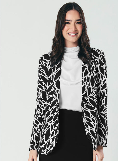 Printed Black And White Trendy Blazer