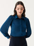 Long Sleeve Collared Teal-Blue Shirt