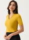 Curve Vneck Mustard Top