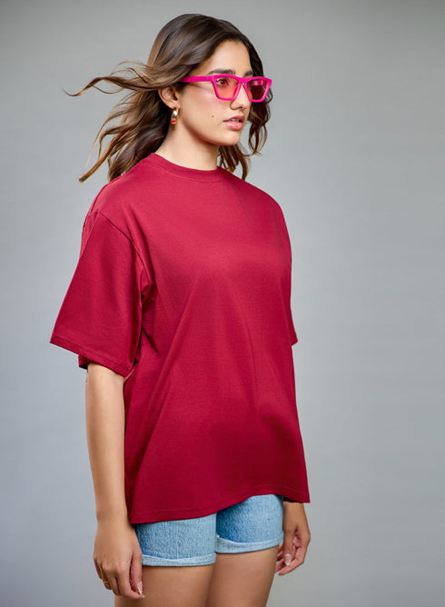 Maroon Oversized T-shirt