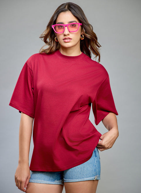 Maroon Oversized T-shirt