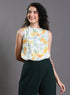 Sleeveless Yellow Floral Printed Top