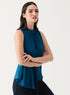 Sleeveless D-Ring Belt Teal-Blue Top