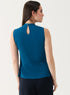 Sleeveless D-Ring Belt Teal-Blue Top