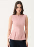 Front Open Sleeveless Top - Pink