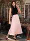 Satin A-Line Skirt - Pink