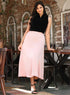 Satin A-Line Skirt - Pink