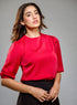 Volume Sleeve Solid Maroon Top