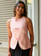 Pink Bow Attached Cotton Peplum Top