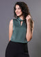 Twisted Neck Sleeveless Top - Green