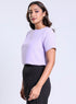 Short Sleeve Satin Chiffon Lavender Top