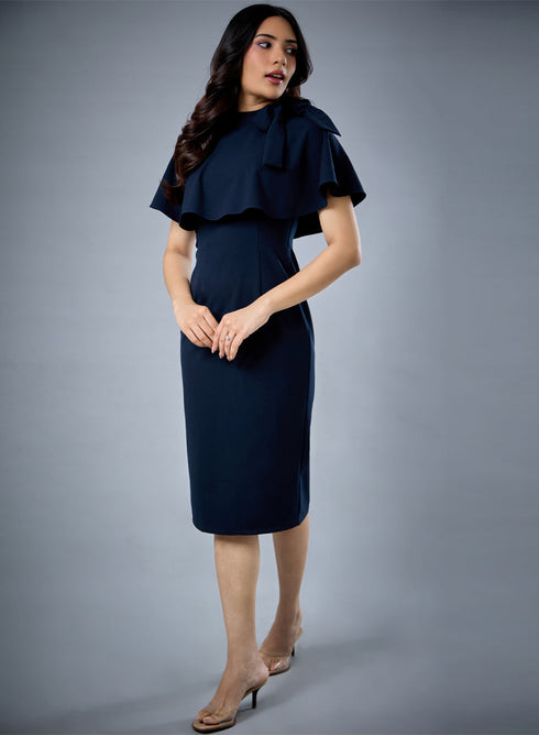 Cape Attached Bodycon Dress