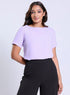Short Sleeve Satin Chiffon Lavender Top