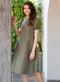 Elasticated Short Sleeve Cotton Dress